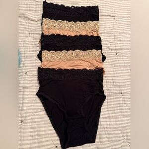 High waisted postpartum kindred bravely underwear set of 5 (black and beige)